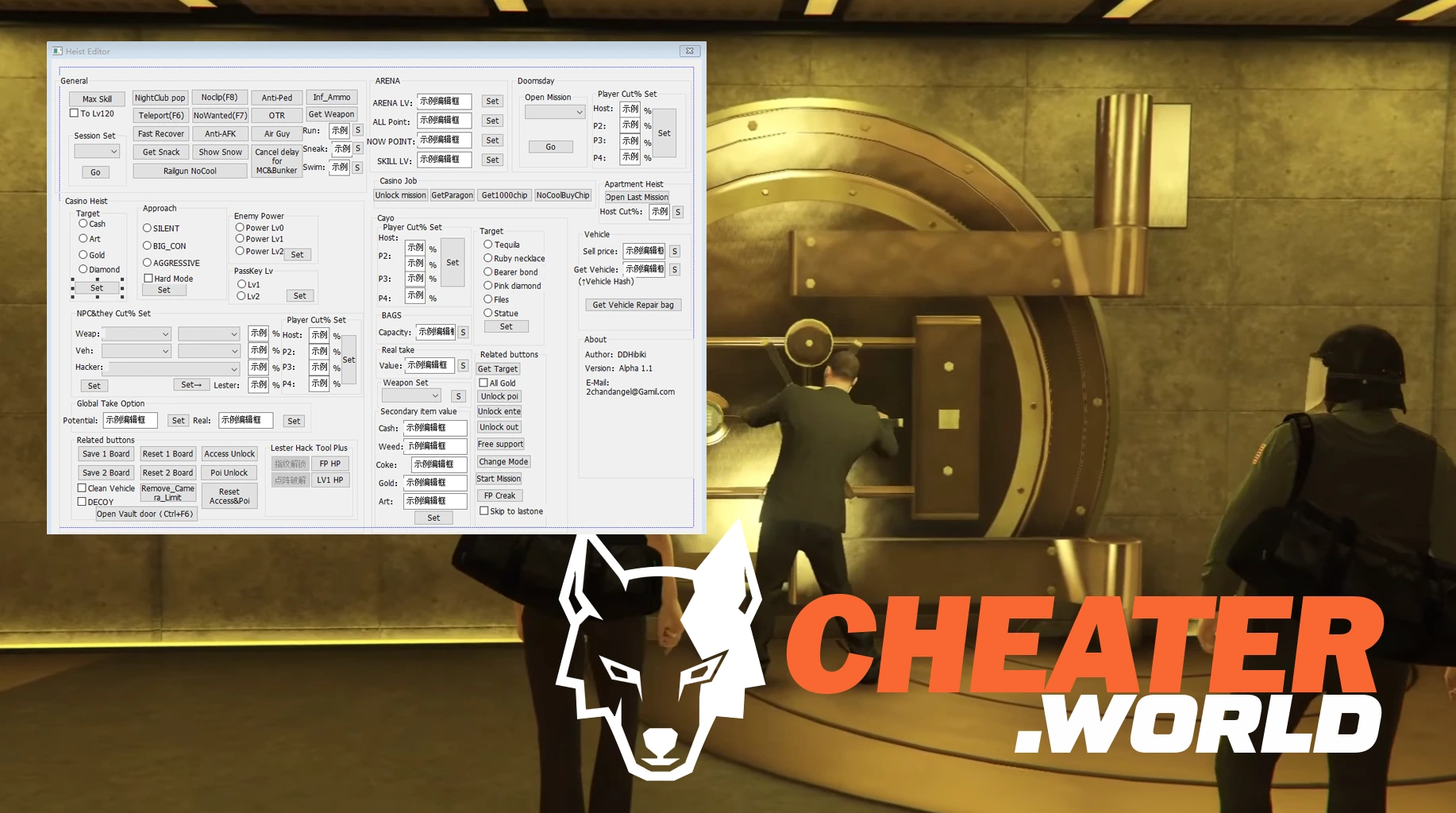 GTA 5 Online Heist Editor Cheat 1.68